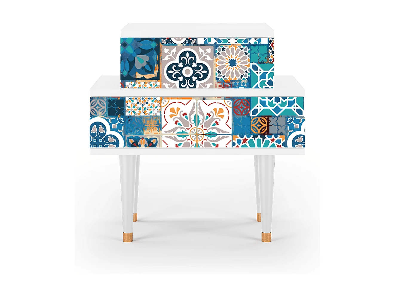 Nachtkastje - 58х58х41 cm - NS1 - Moroccan Market, Wit