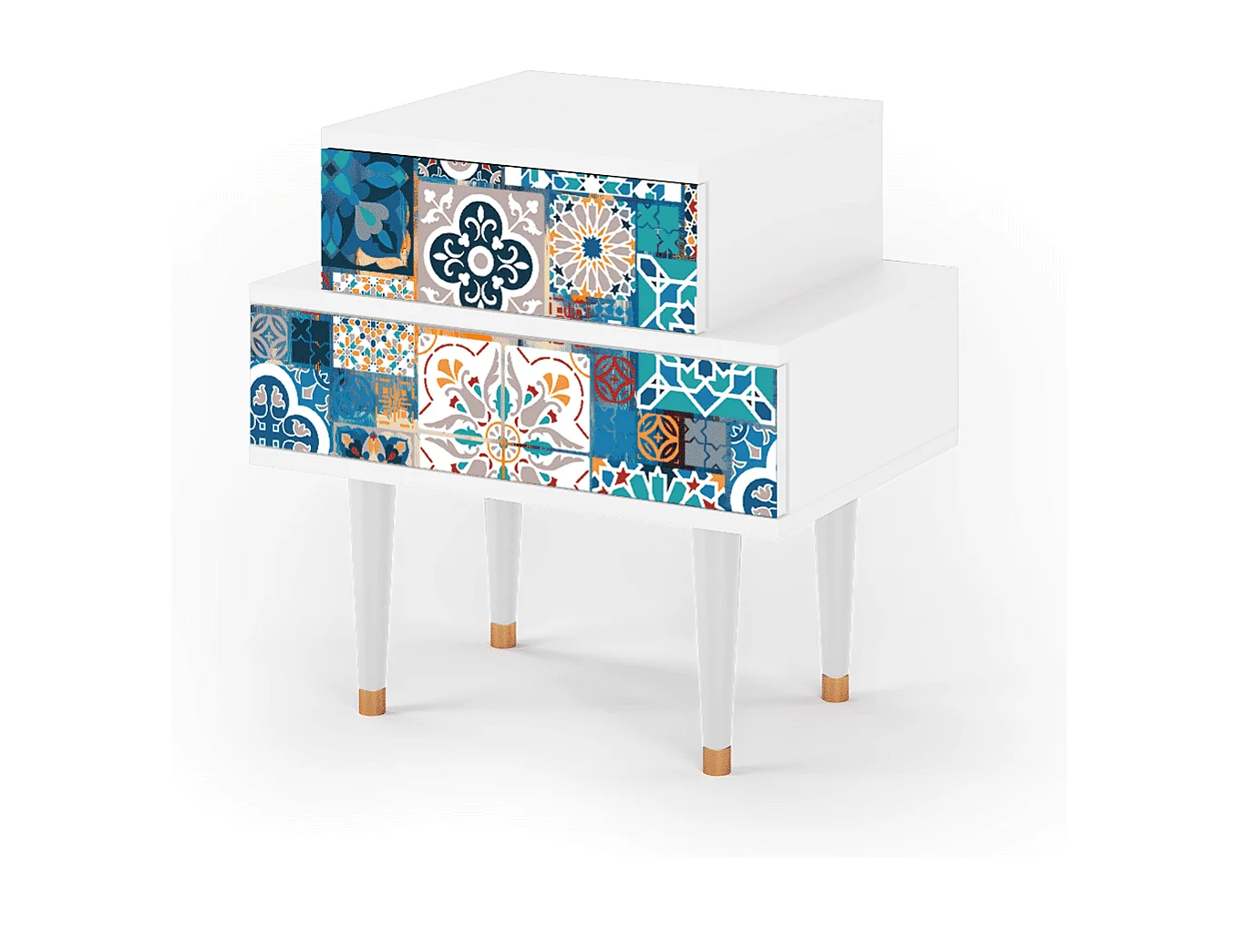 Nachtkastje - 58х58х41 cm - NS1 - Moroccan Market, Wit