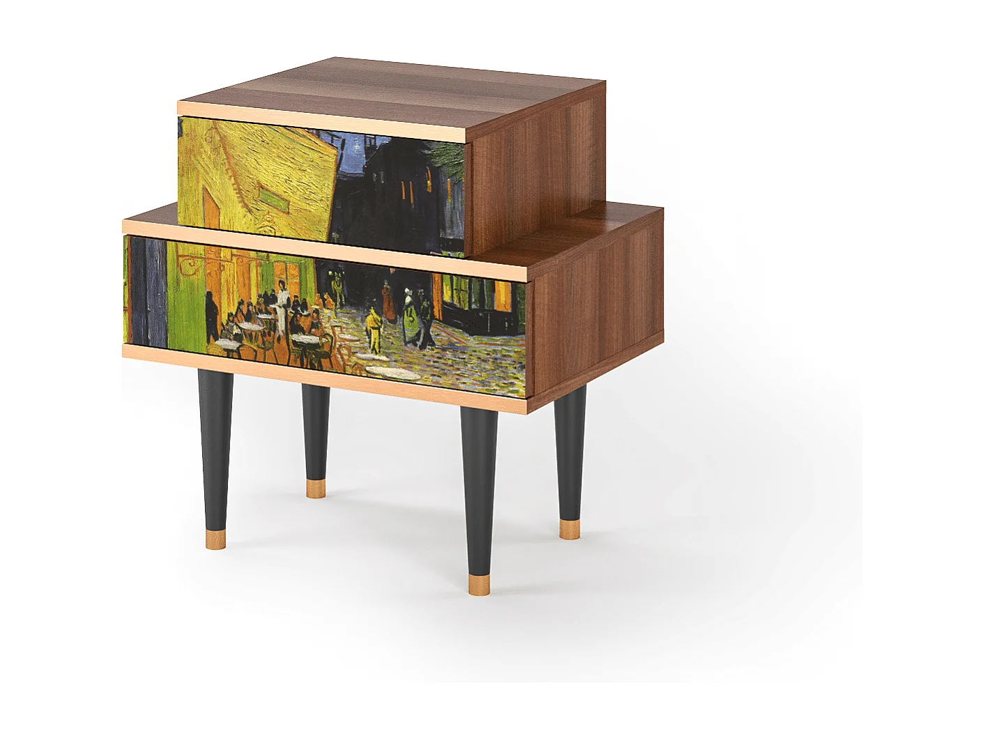 Nachttisch - 58х58х41 cm - NS1 - Café Terrace at Night, Walnuss