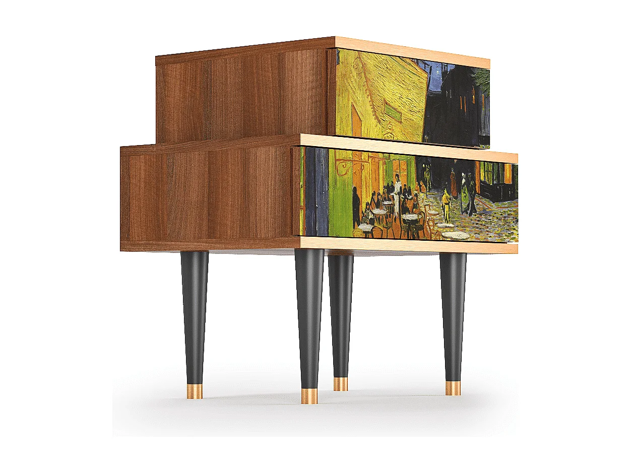 Table de nuit - 58х58х41 cm - NS1 - Café Terrace at Night, Noyer