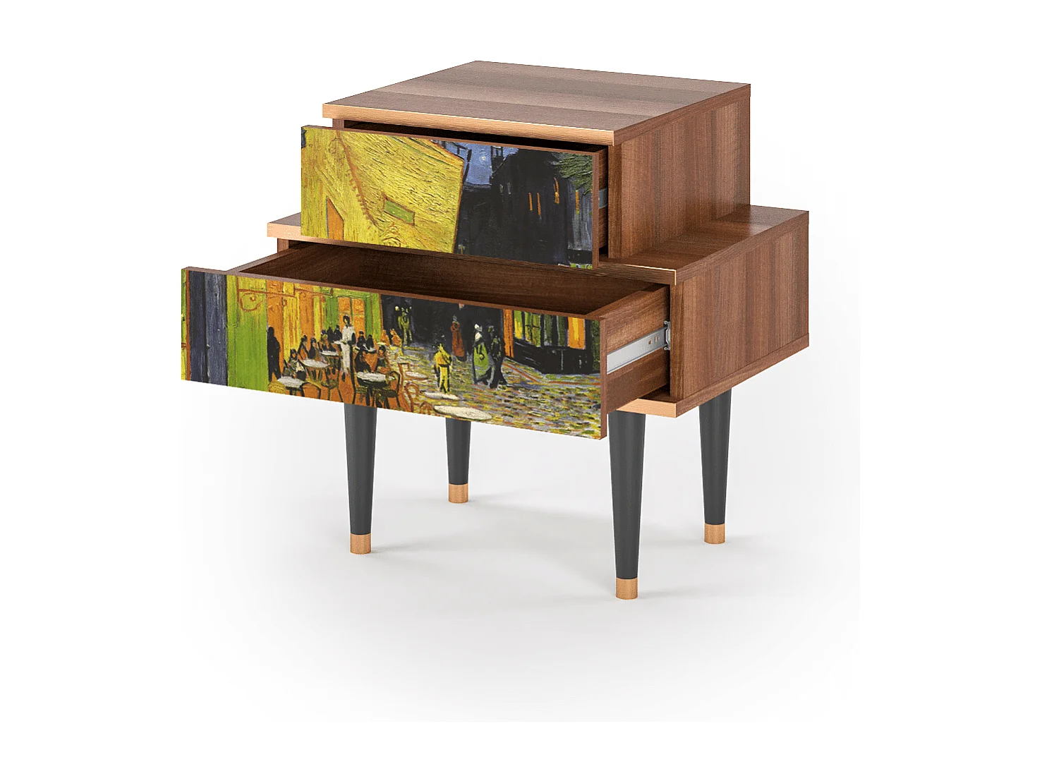 Table de nuit - 58х58х41 cm - NS1 - Café Terrace at Night, Noyer