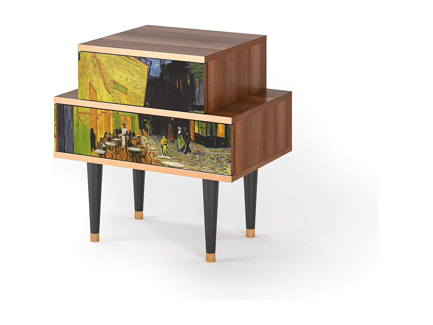 Table de nuit - 58х58х41 cm - NS1 - Café Terrace at Night, Noyer