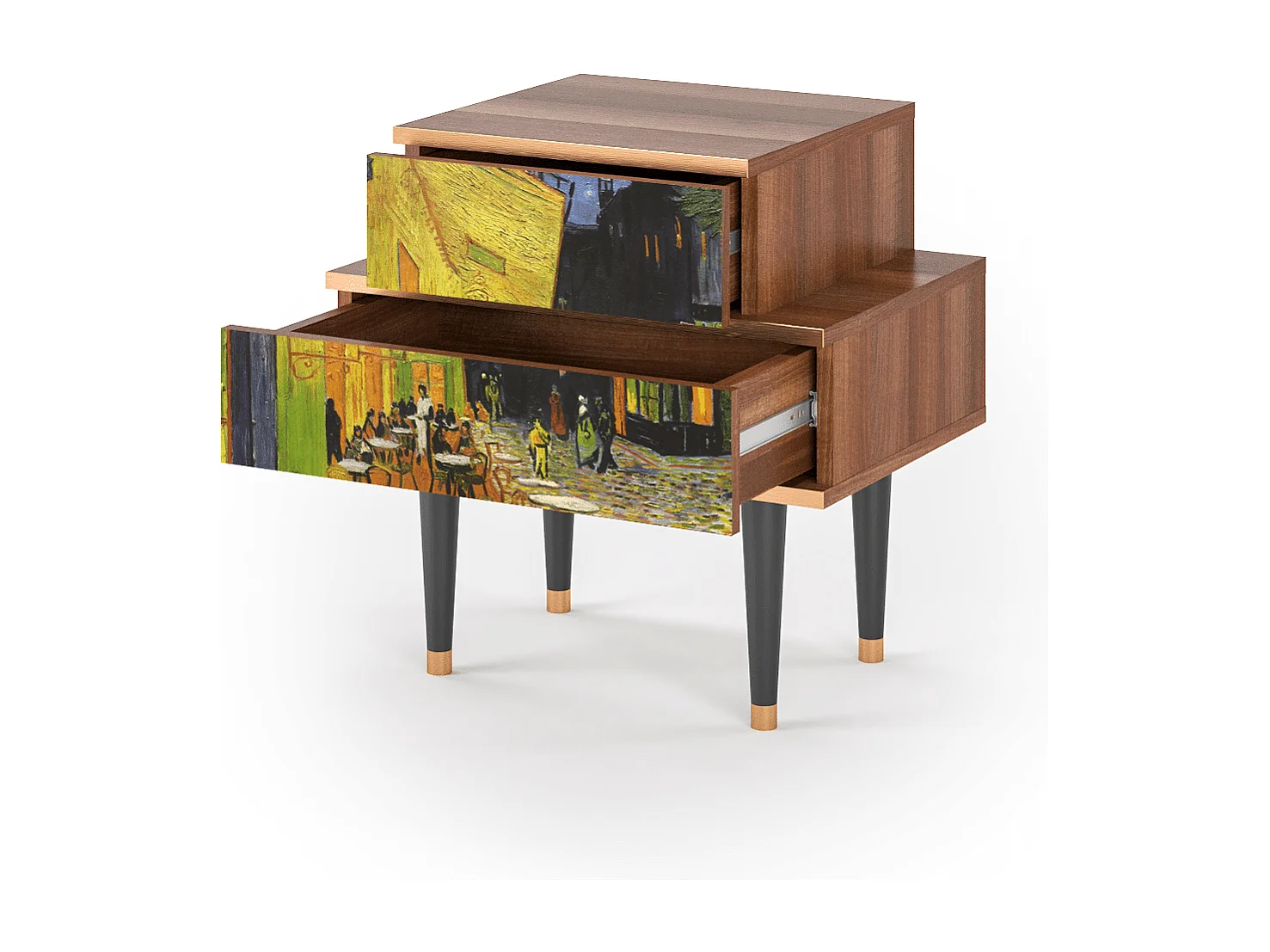 Table de nuit - 58х58х41 cm - NS1 - Café Terrace at Night, Noyer