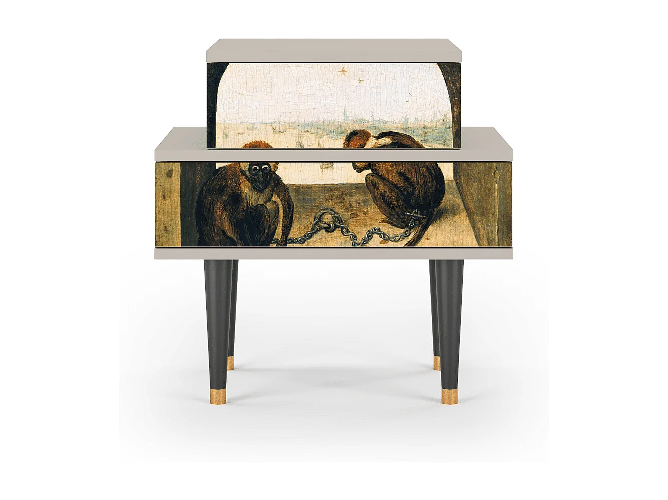 Stolik nocny - 58х58х41 cm - NS1 - Two Monkeys, Piaskowy