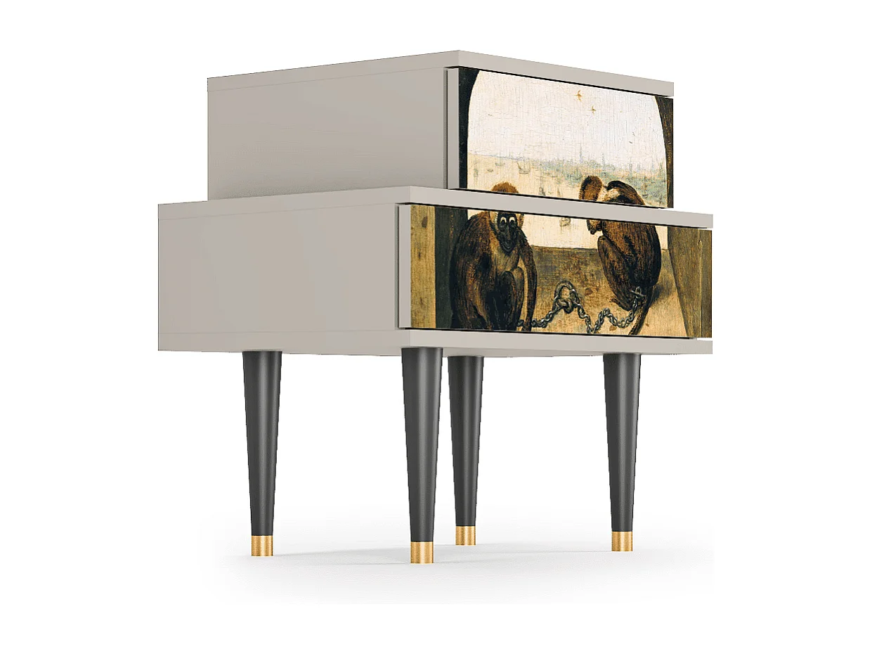 Stolik nocny - 58х58х41 cm - NS1 - Two Monkeys, Piaskowy