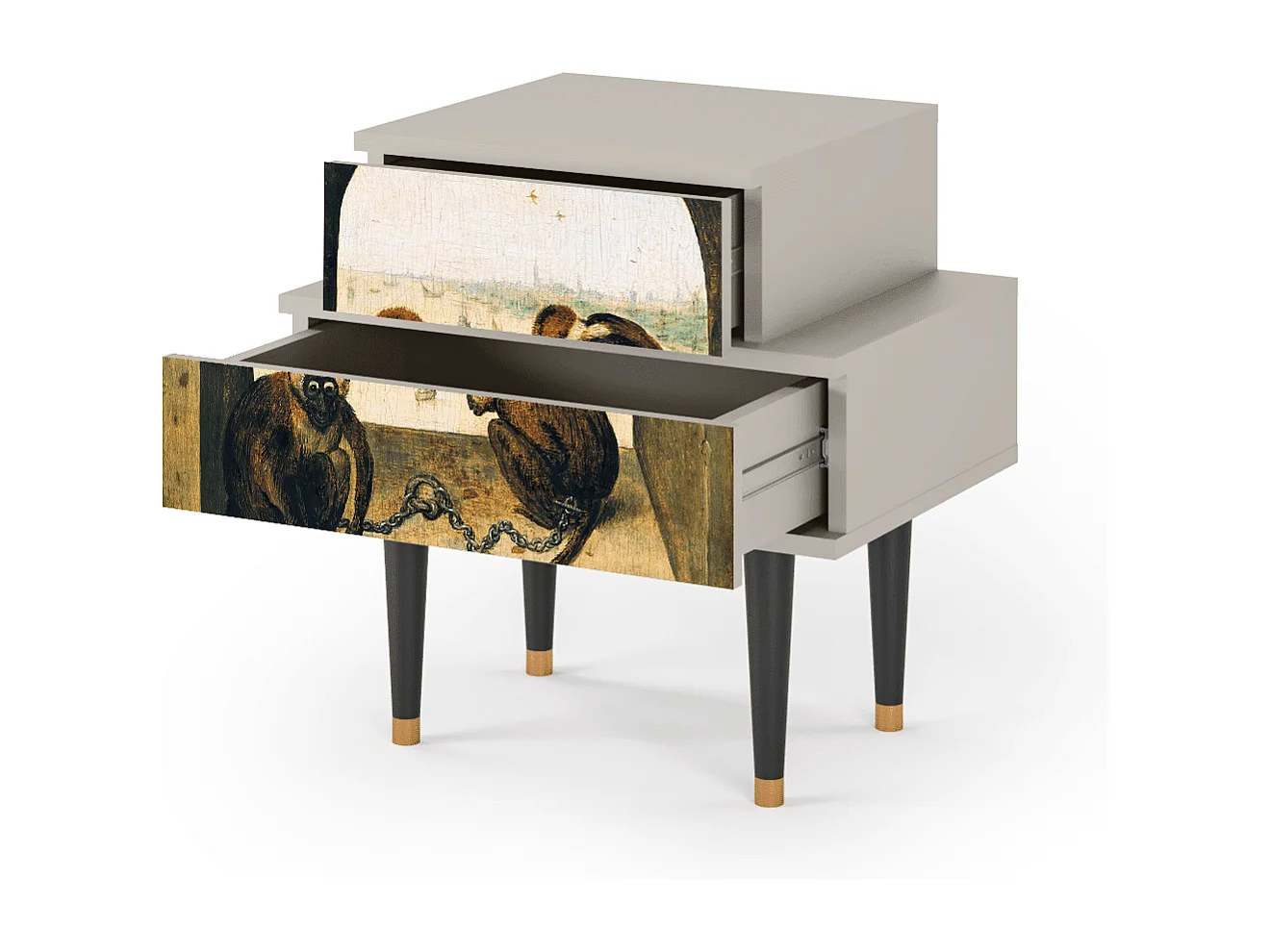 Stolik nocny - 58х58х41 cm - NS1 - Two Monkeys, Piaskowy