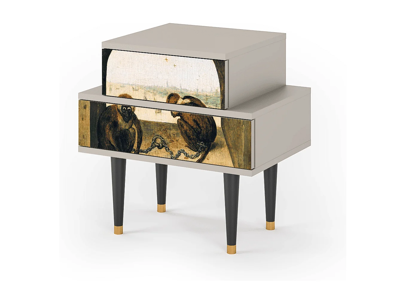 Stolik nocny - 58х58х41 cm - NS1 - Two Monkeys, Piaskowy