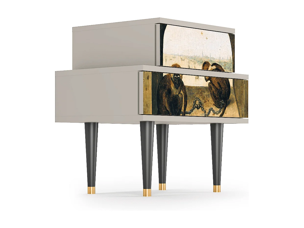 Stolik nocny - 58х58х41 cm - NS1 - Two Monkeys, Piaskowy