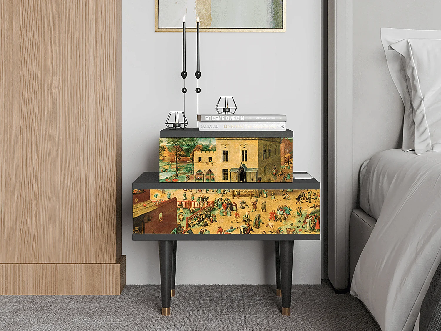 Table de nuit - 58х58х41 cm - NS1 - Children Games, Anthracite