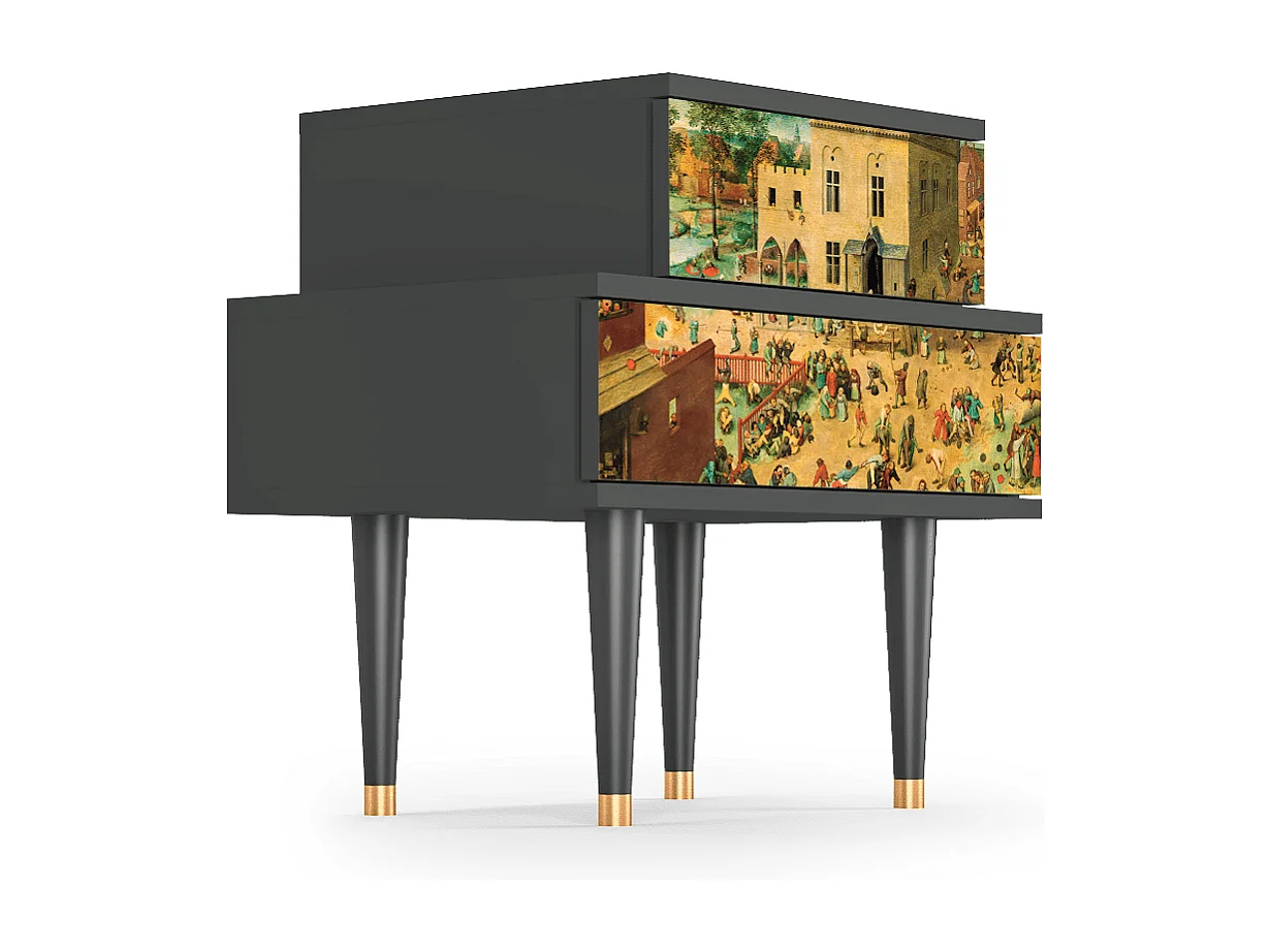 Stolik nocny - 58х58х41 cm - NS1 - Children Games, Antracyt