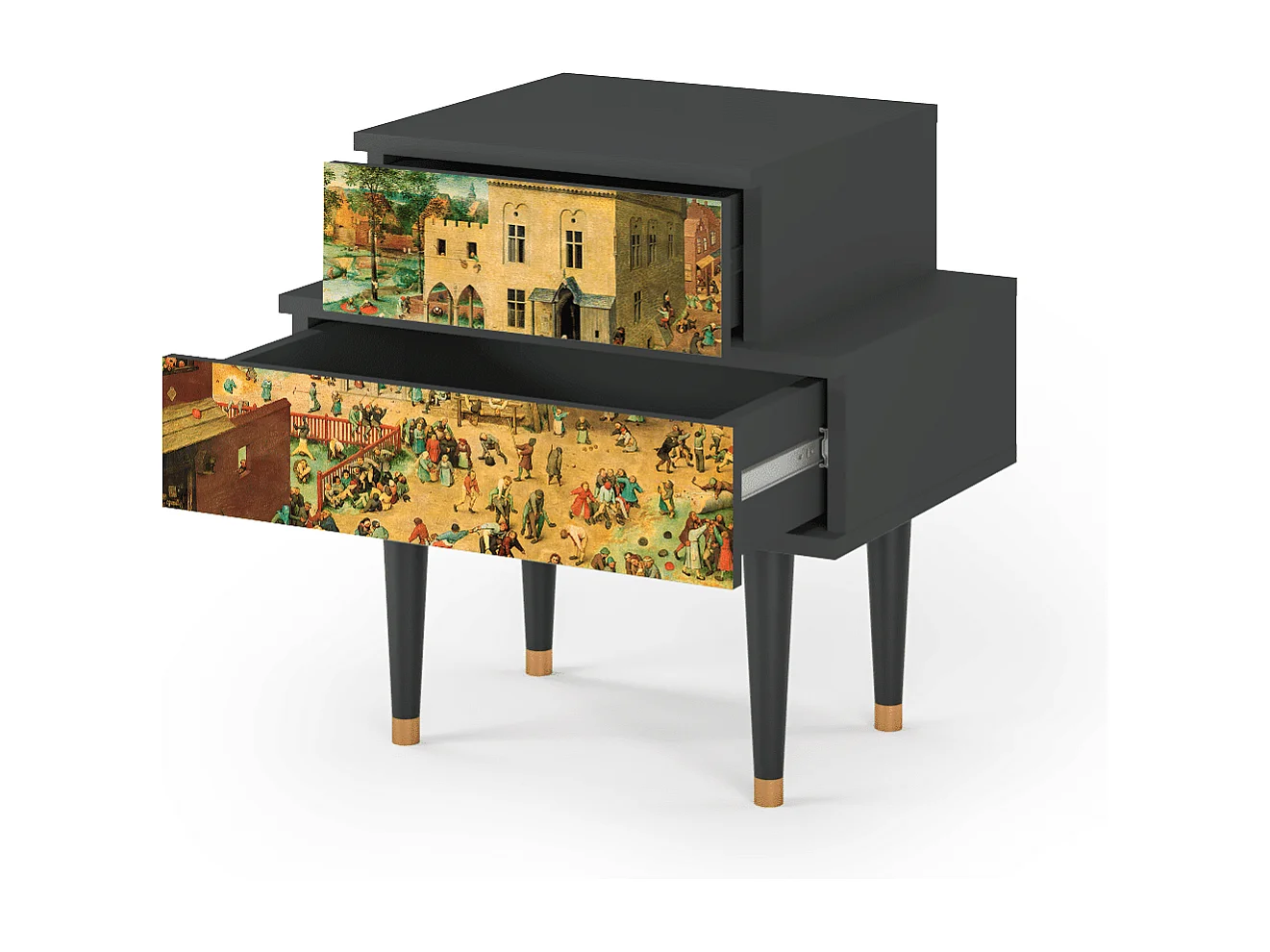 Stolik nocny - 58х58х41 cm - NS1 - Children Games, Antracyt