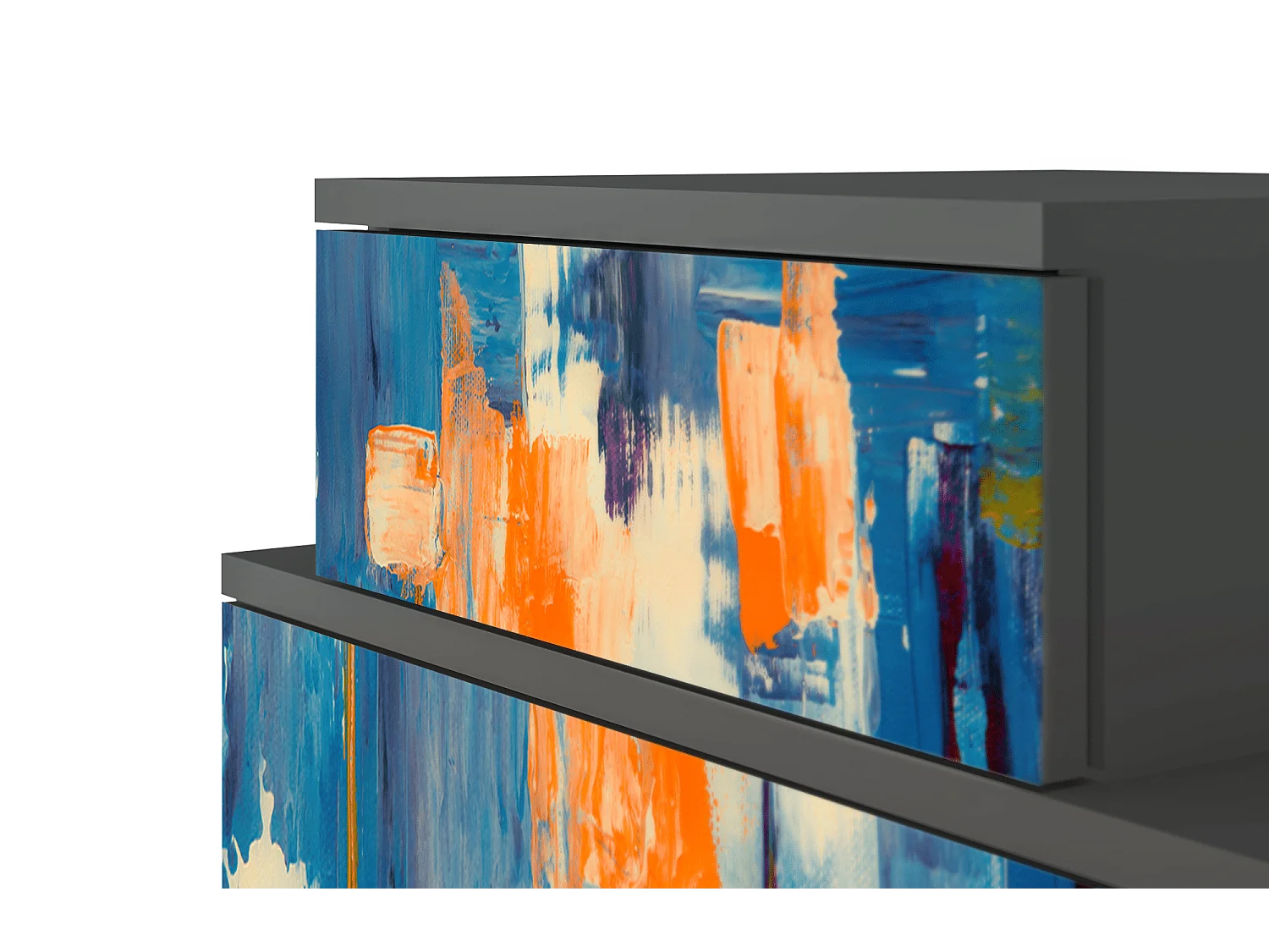 Table de nuit - 58х58х41 cm - NS1 - Abstract Expressionism, Anthracite