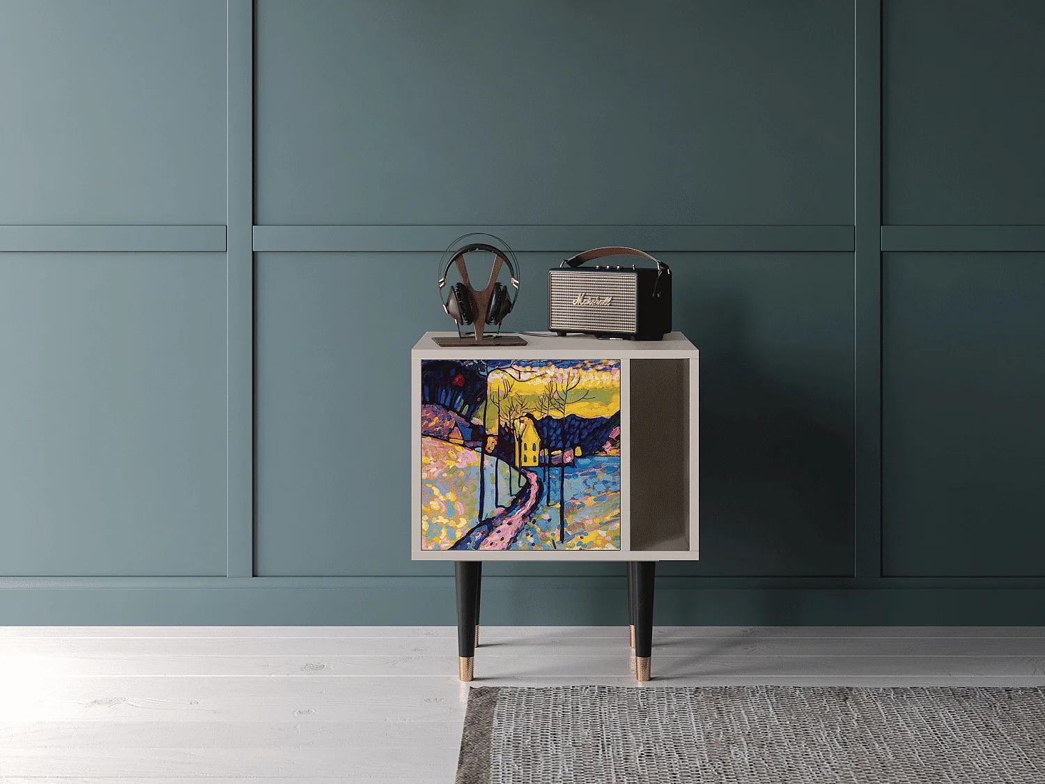 Table de nuit - 57х69х48 cm - S2 - Winter Landscape, Sable