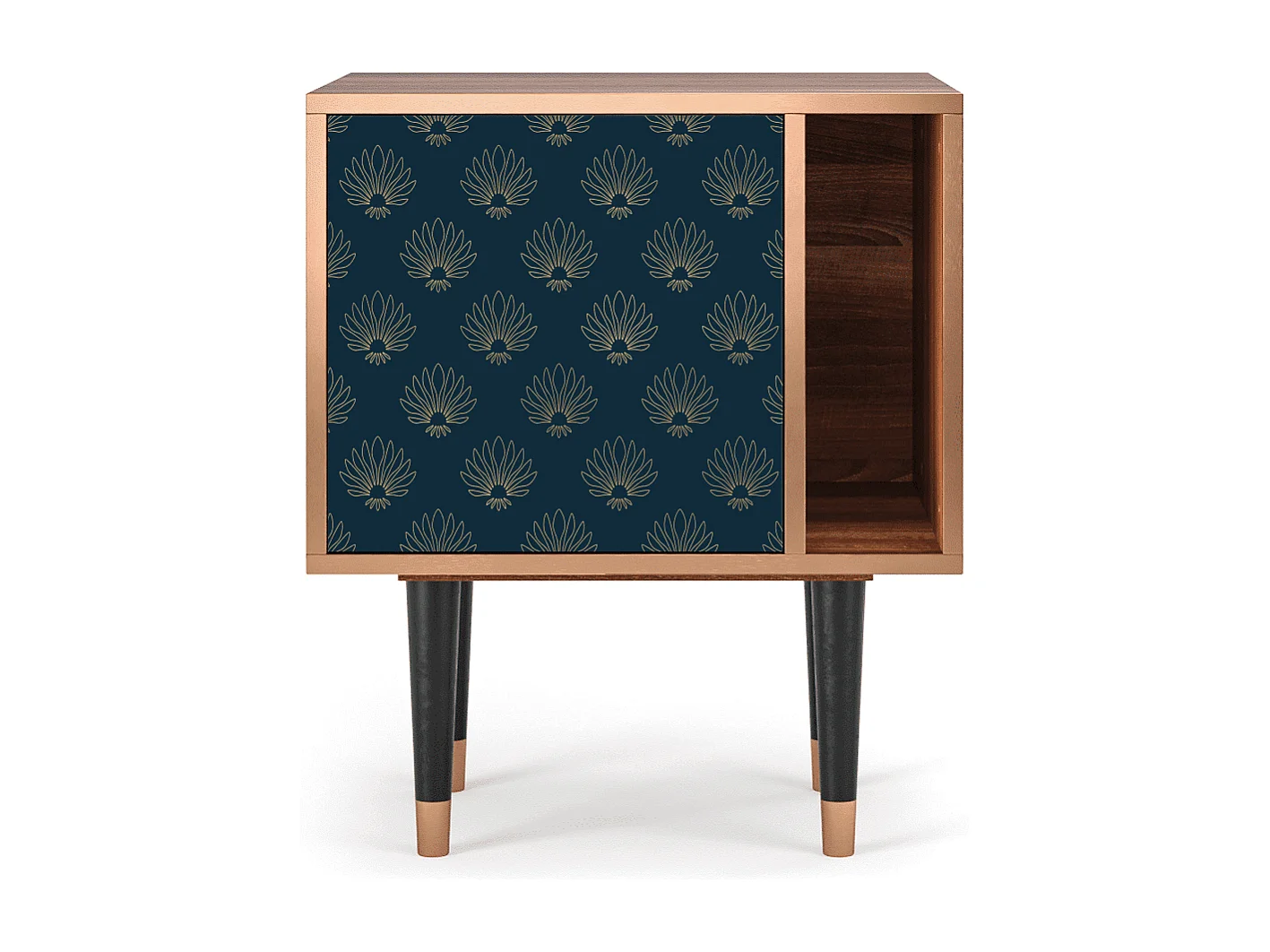 Nachttisch - 57х69х48 cm - S2 - Blue Lotus, Walnuss