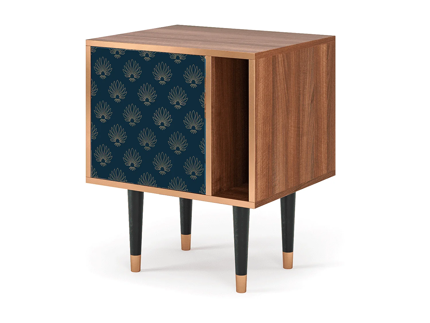 Nachttisch - 57х69х48 cm - S2 - Blue Lotus, Walnuss