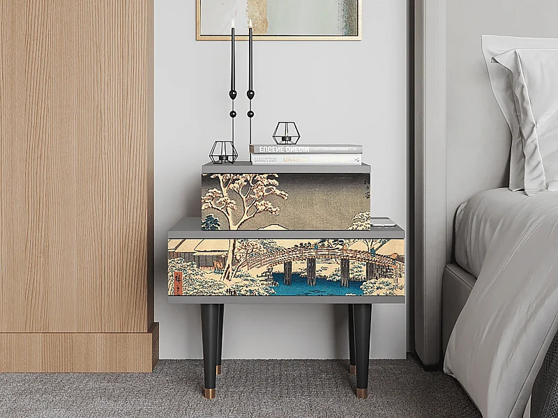 Comodino - 58х58х41 cm - NS1 - Katabira River, Grigio