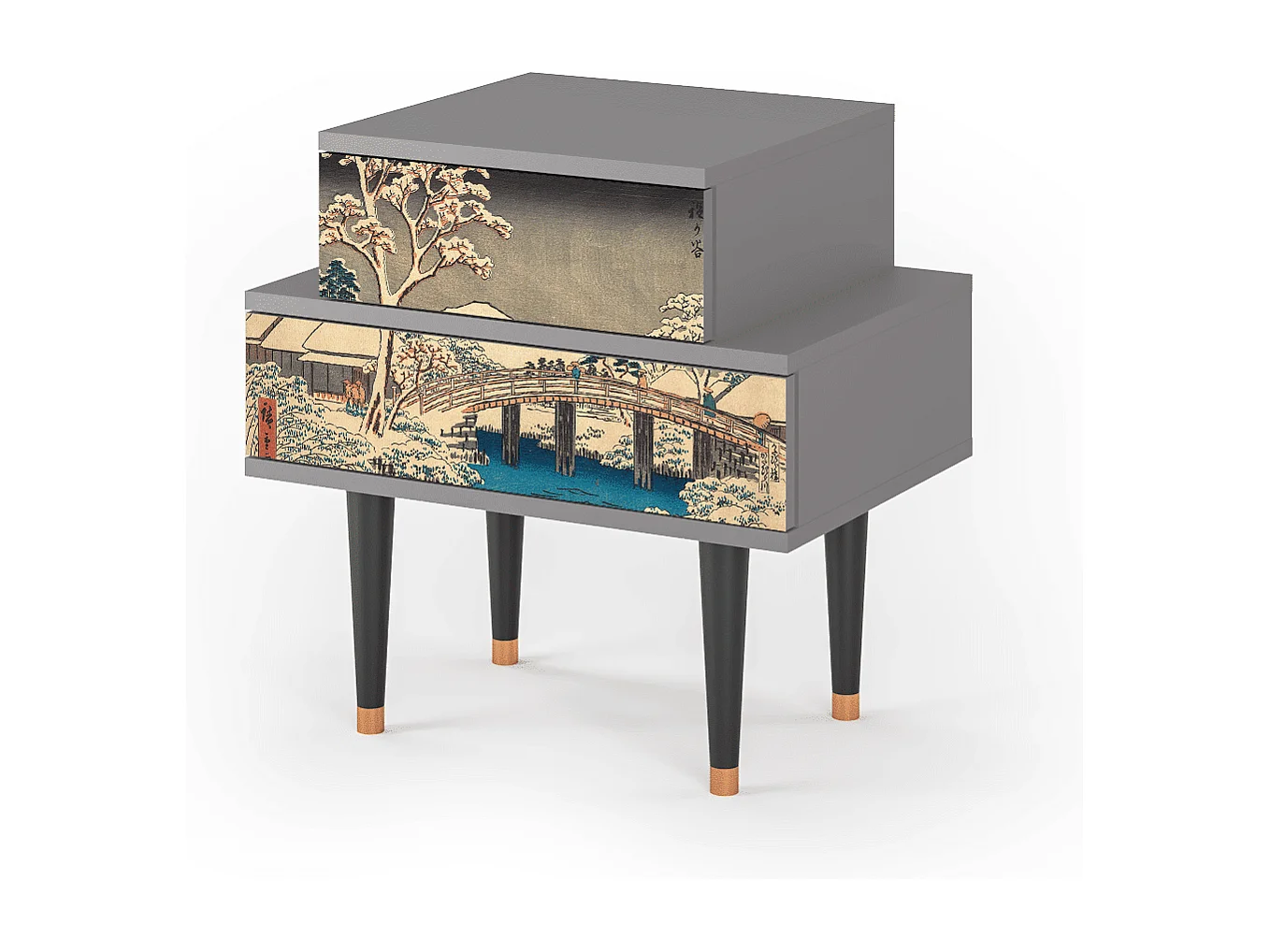 Nachttisch - 58х58х41 cm - NS1 - Katabira River, Grau