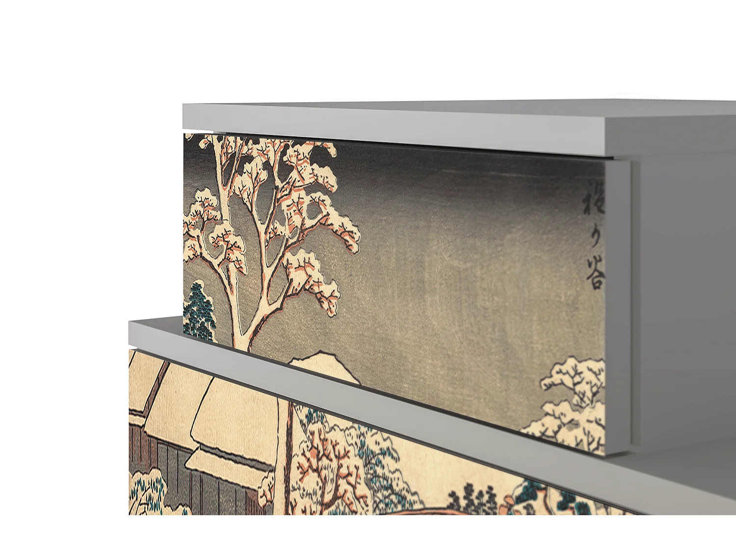 Table de nuit - 58х58х41 cm - NS1 - Katabira River, Gris