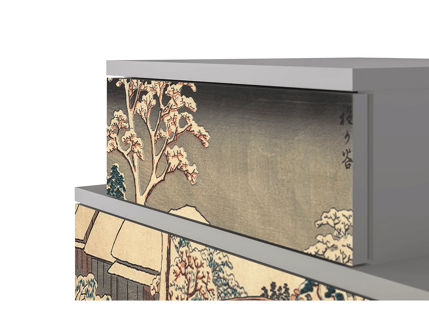 Table de nuit - 58х58х41 cm - NS1 - Katabira River, Gris