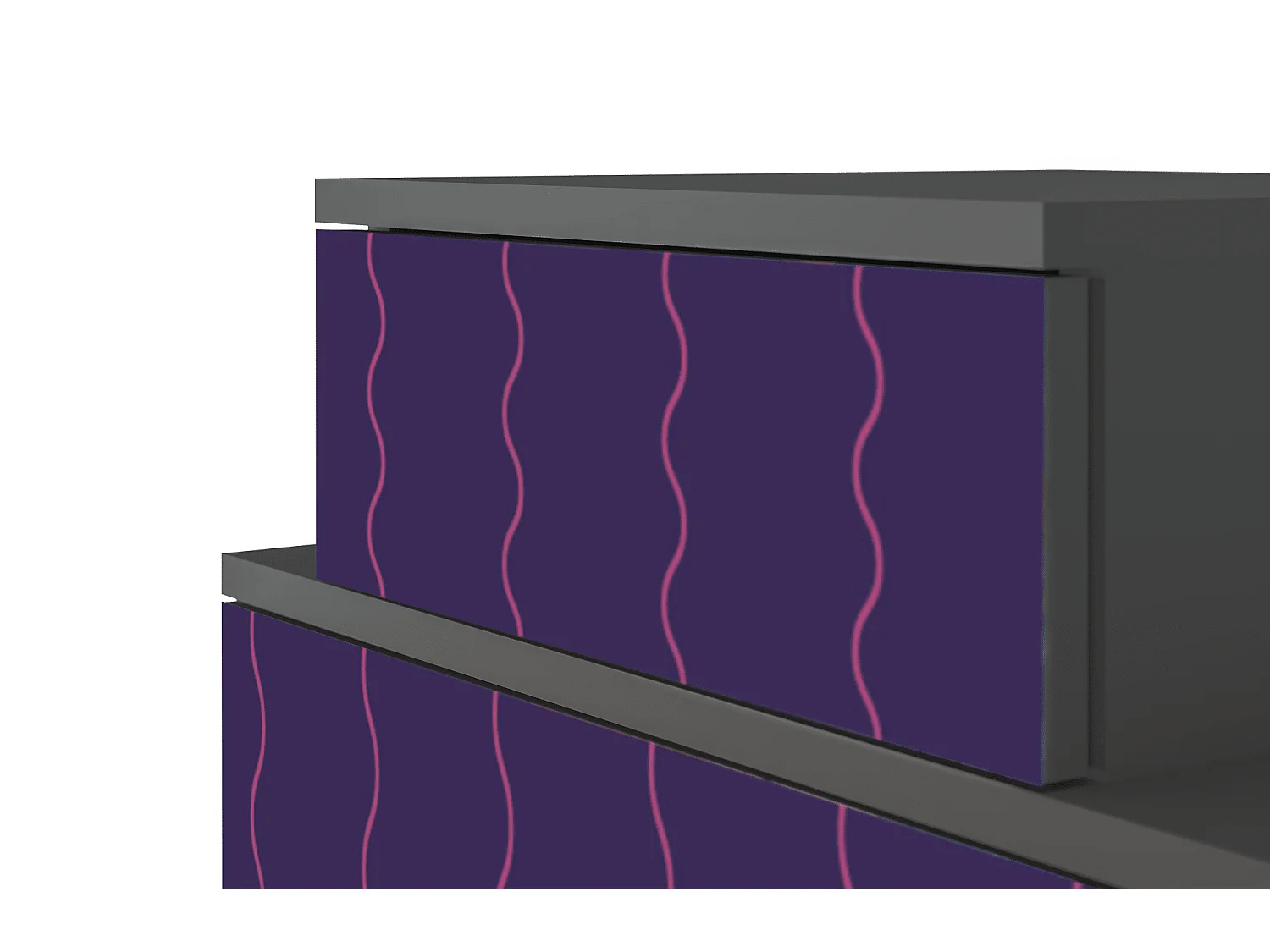 Table de nuit - 58х58х41 cm - NS1 - Grape Maccaroni, Anthracite