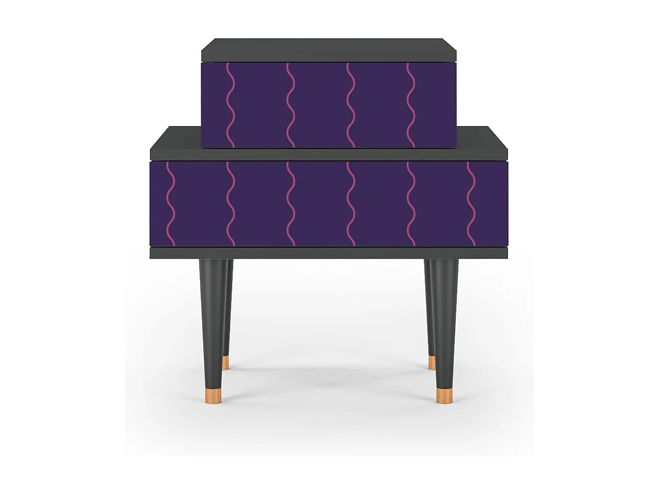 Stolik nocny - 58х58х41 cm - NS1 - Grape Maccaroni, Antracyt