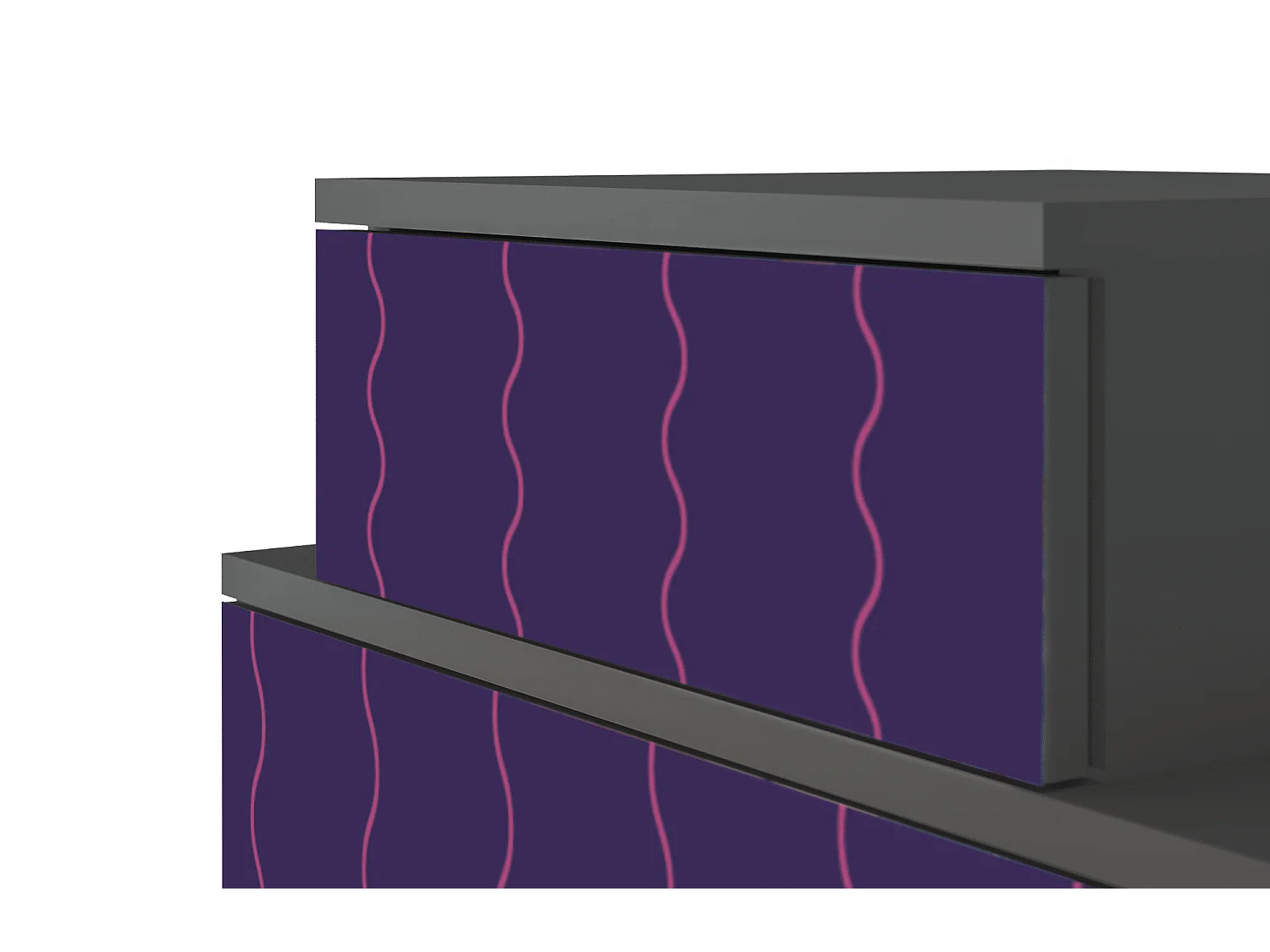 Stolik nocny - 58х58х41 cm - NS1 - Grape Maccaroni, Antracyt