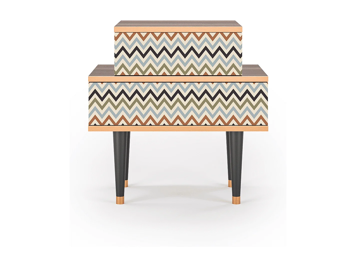 Table de nuit - 58х58х41 cm - NS1 - Bright Ripple, Noyer