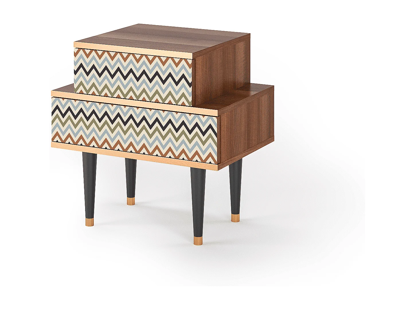 Table de nuit - 58х58х41 cm - NS1 - Bright Ripple, Noyer