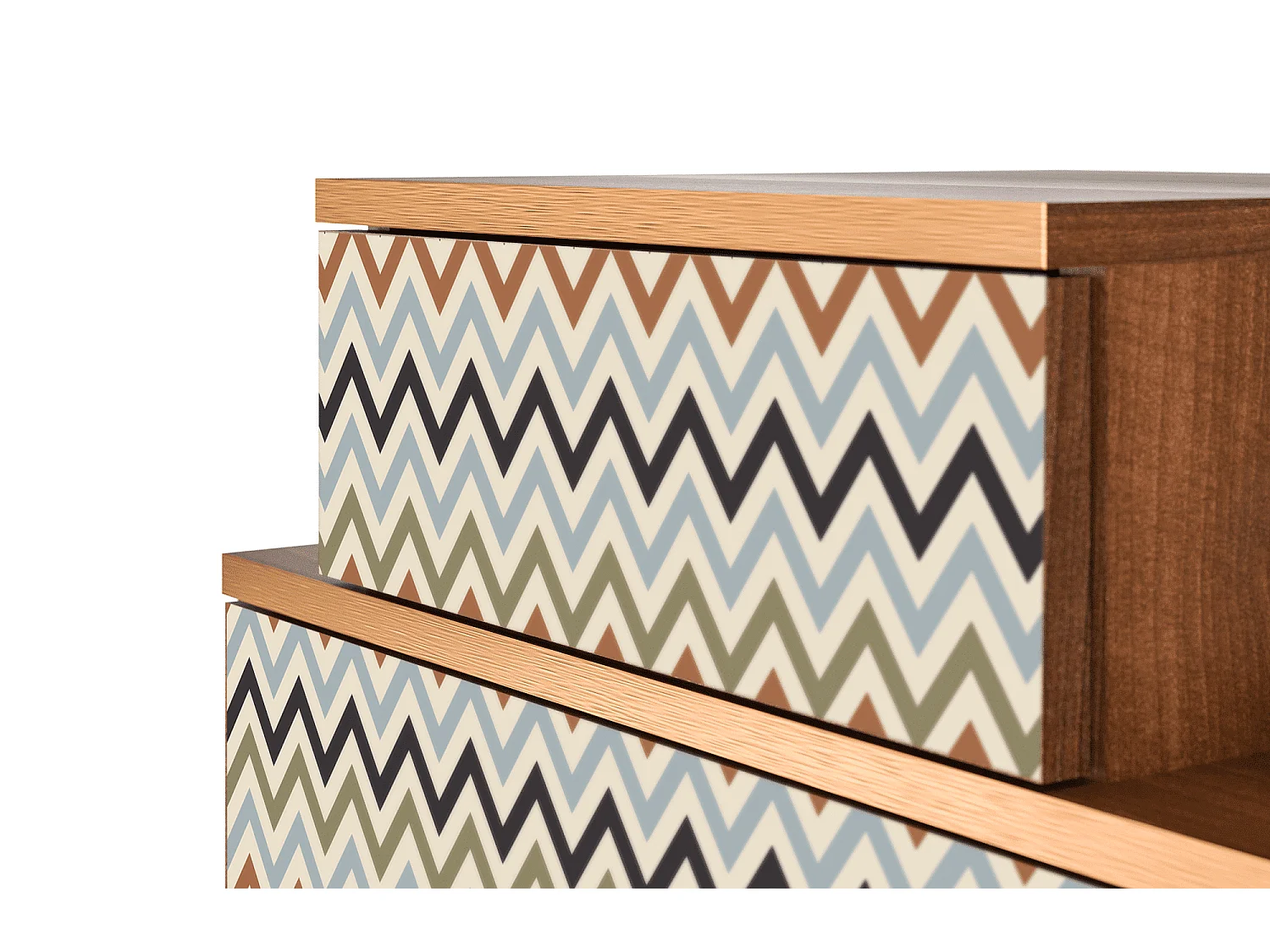 Table de nuit - 58х58х41 cm - NS1 - Bright Ripple, Noyer