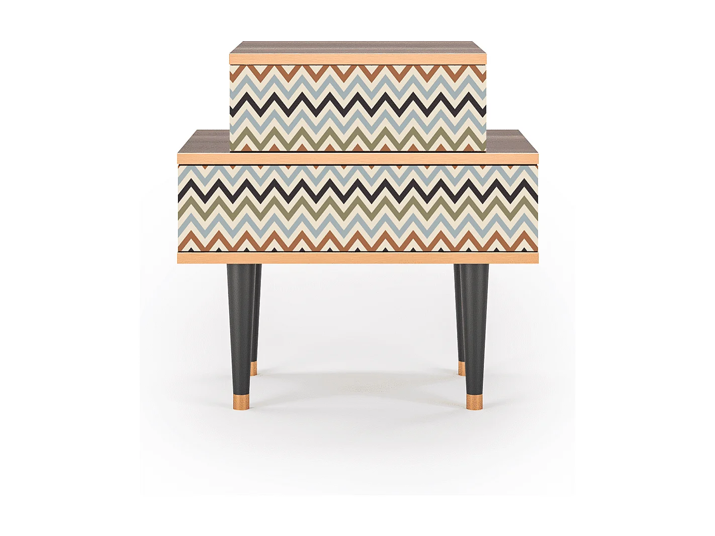 Table de nuit - 58х58х41 cm - NS1 - Bright Ripple, Noyer