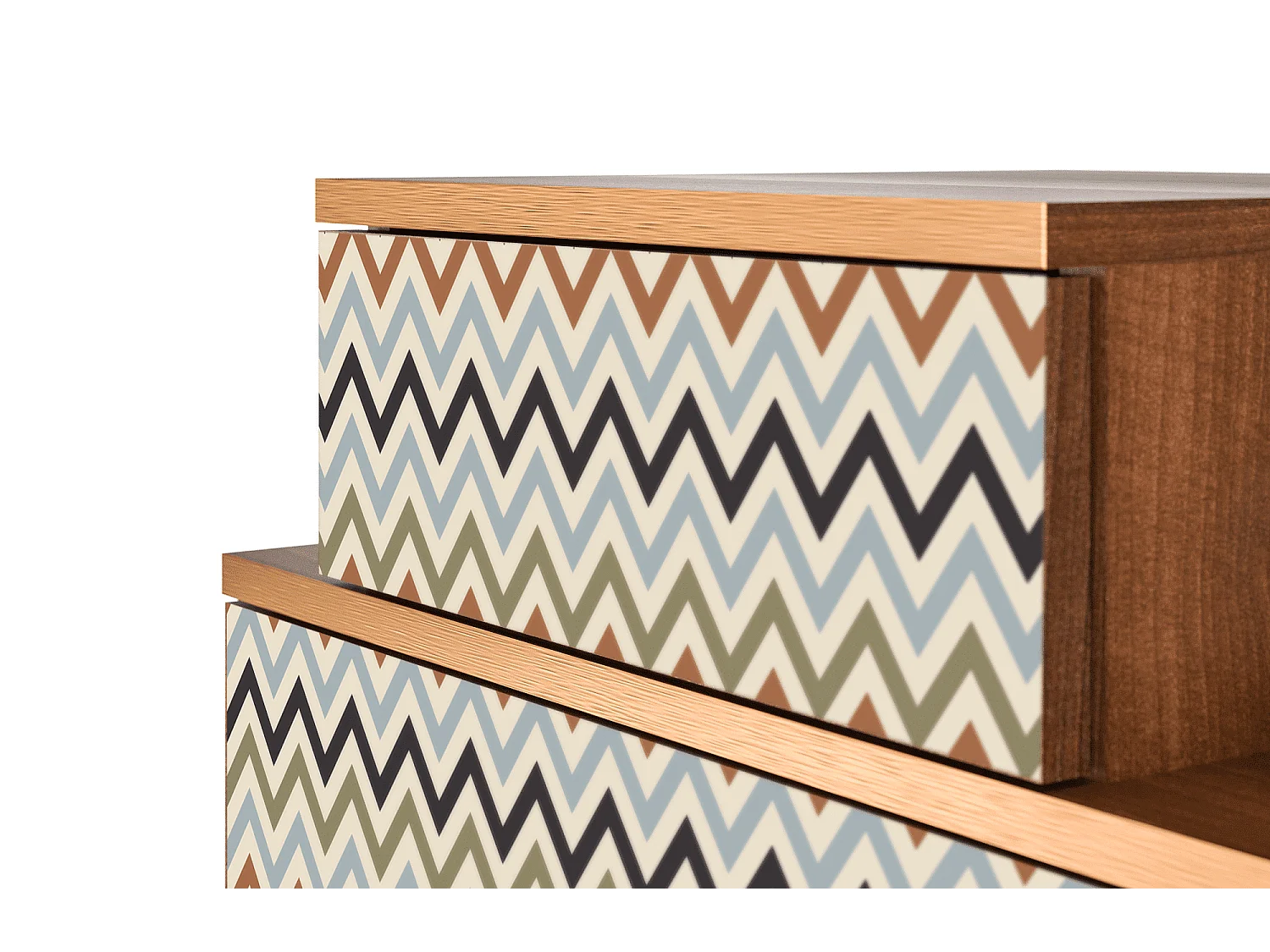 Table de nuit - 58х58х41 cm - NS1 - Bright Ripple, Noyer