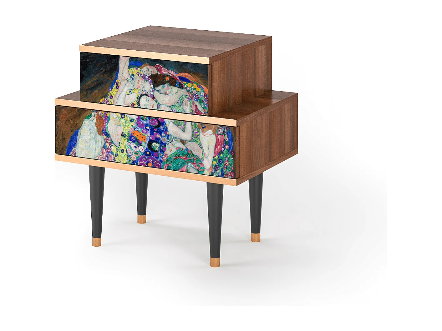 Nachttisch - 58х58х41 cm - NS1 - The Maiden by Klimt, Walnuss