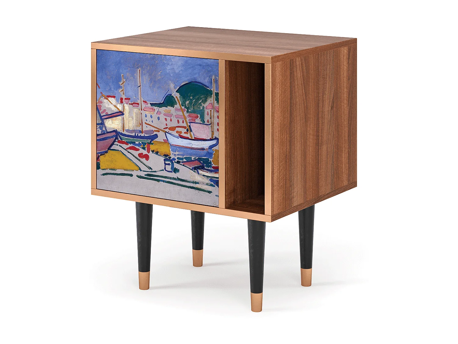 Table de nuit - 57х69х48 cm - S2 - The Port of Collioure , Noyer