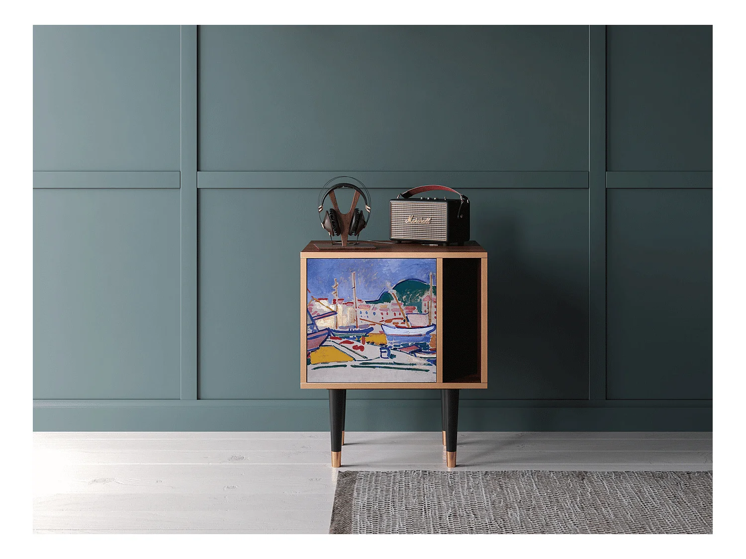 Table de nuit - 57х69х48 cm - S2 - The Port of Collioure , Noyer