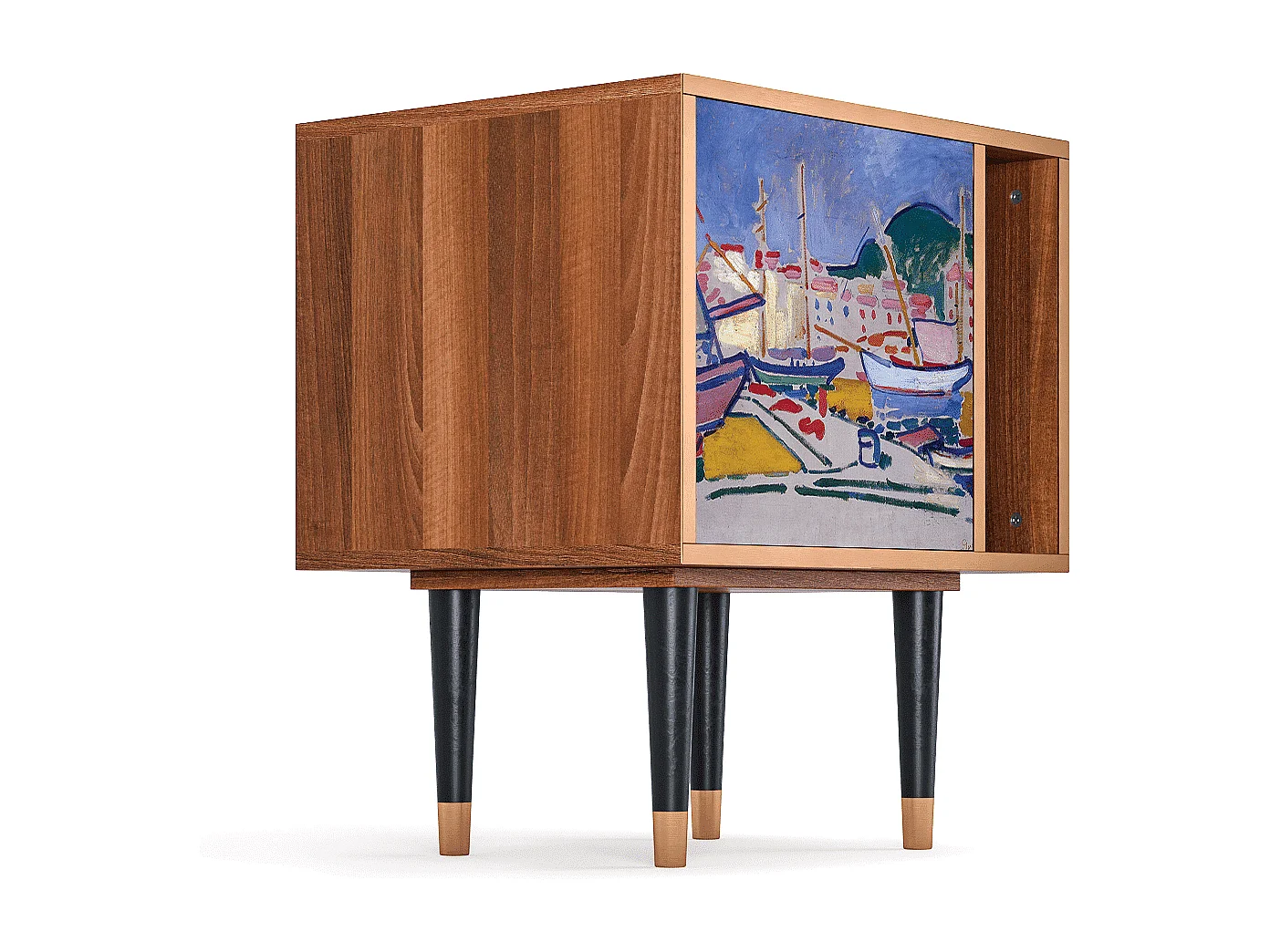 Table de nuit - 57х69х48 cm - S2 - The Port of Collioure , Noyer