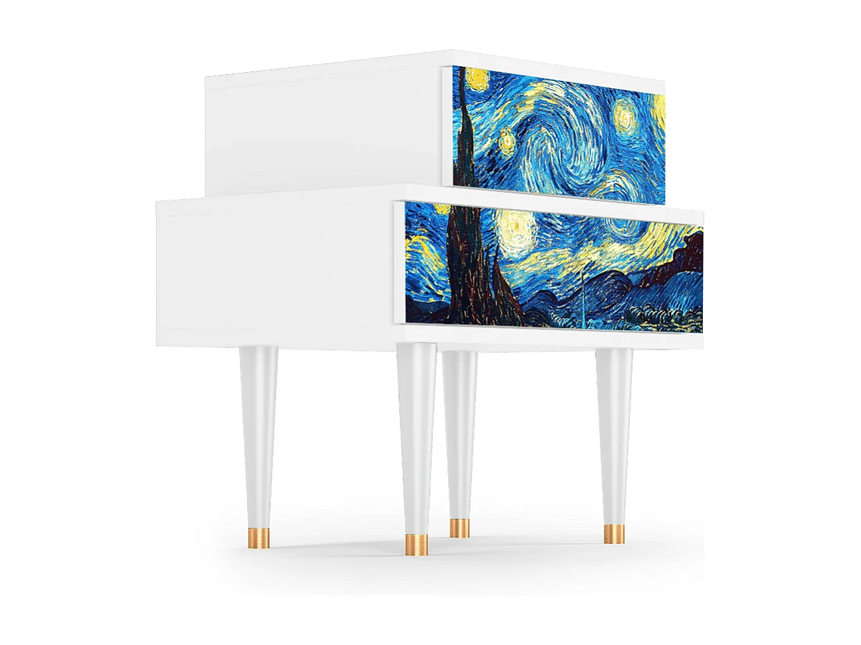 Table de nuit - 58х58х41 cm - NS1 - Night Abyss, Blanc