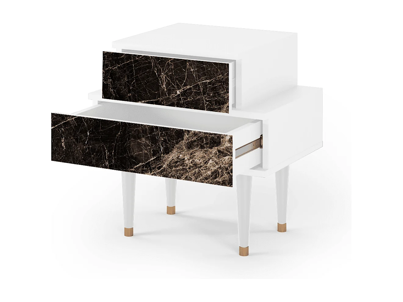 Table de nuit - 58х58х41 cm - NS1 - Night Abyss, Blanc