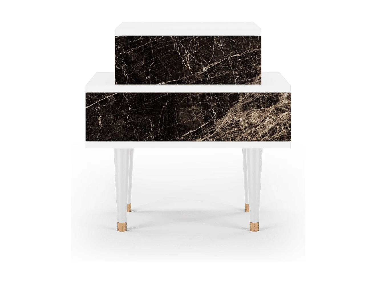 Stolik nocny - 58х58х41 cm - NS1 - Night Abyss, Biały