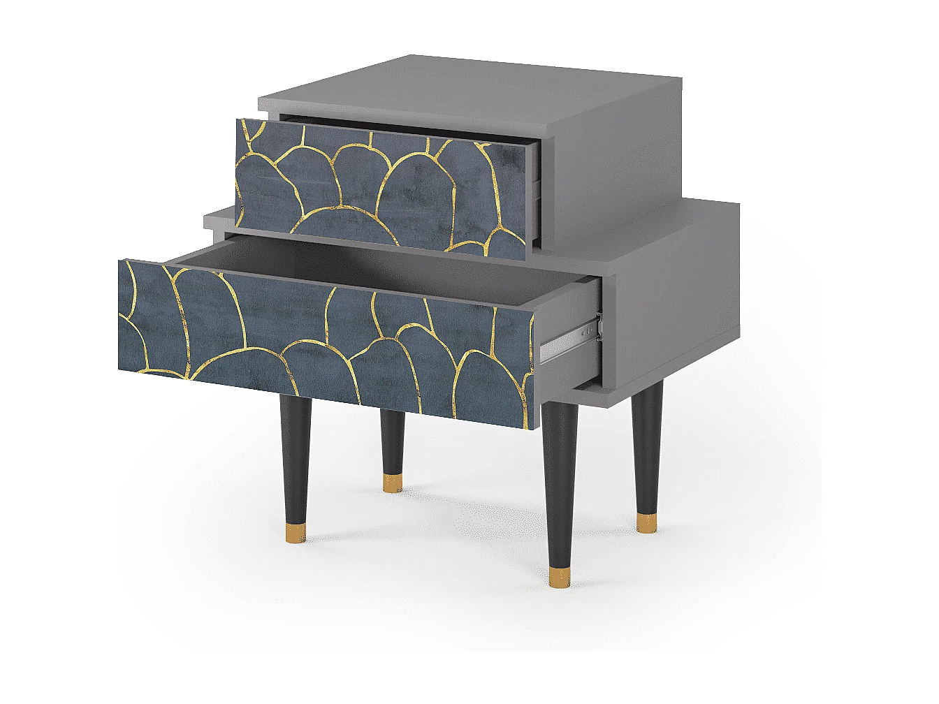 Stolik nocny - 58х58х41 cm - NS1 - Blue Lagoon, Szary