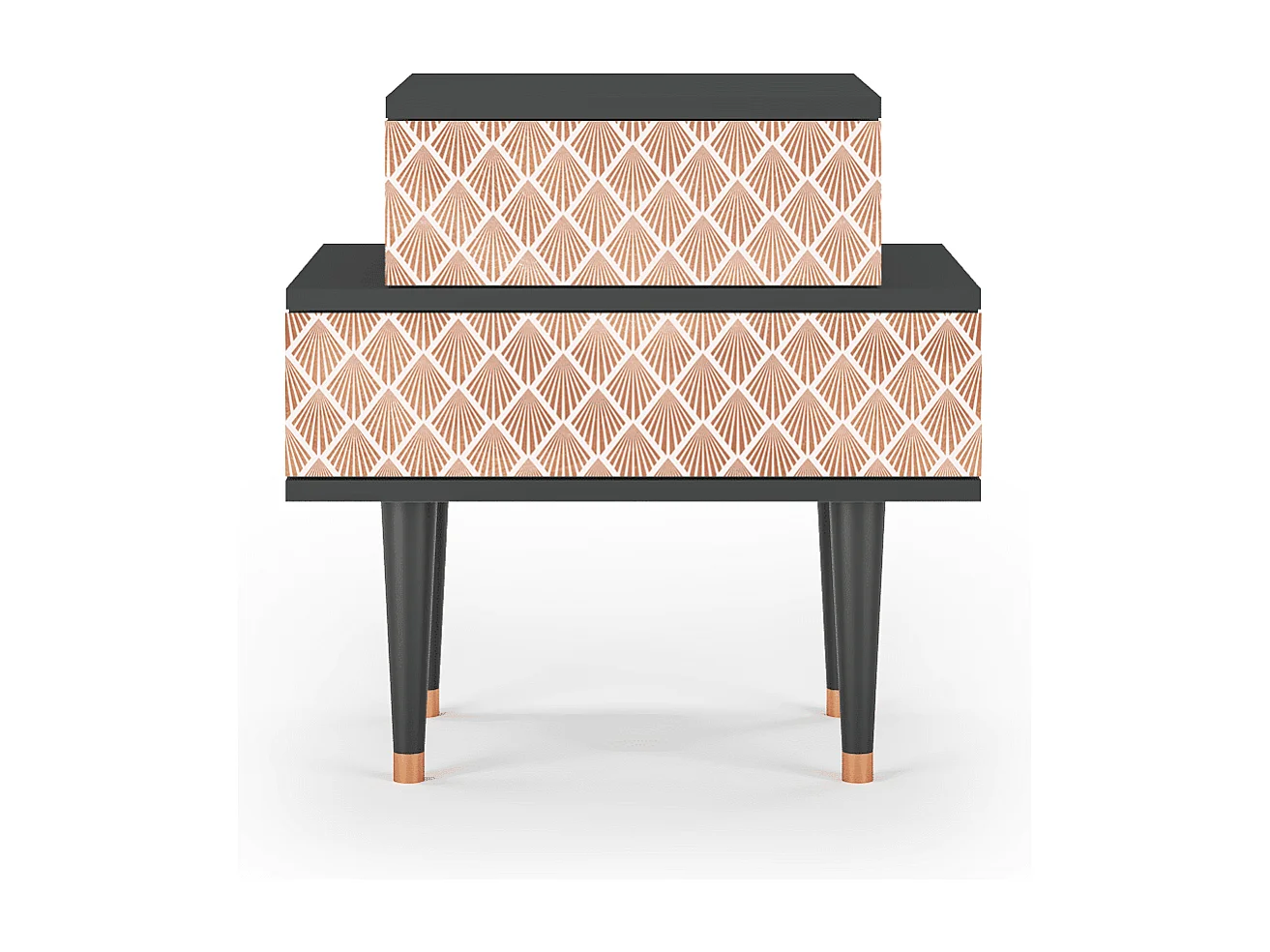 Mesita de noche - 58х58х41 cm - NS1 - Pastel Sunrise, Antracita