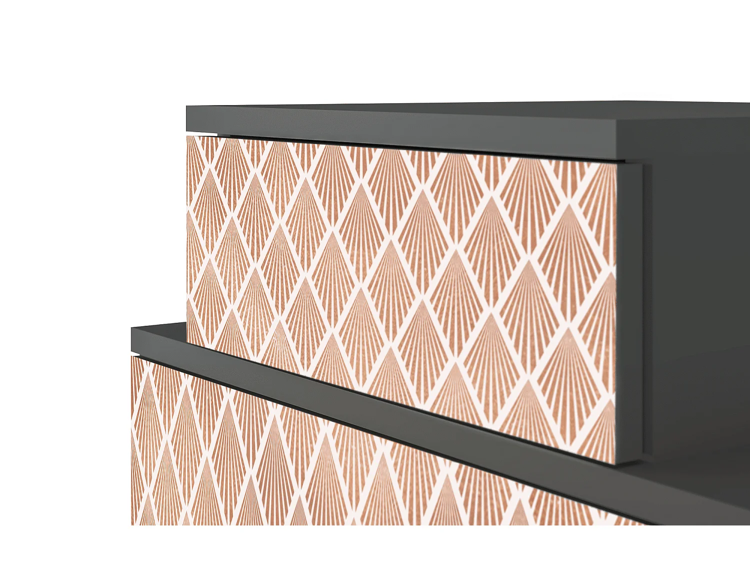 Mesita de noche - 58х58х41 cm - NS1 - Pastel Sunrise, Antracita