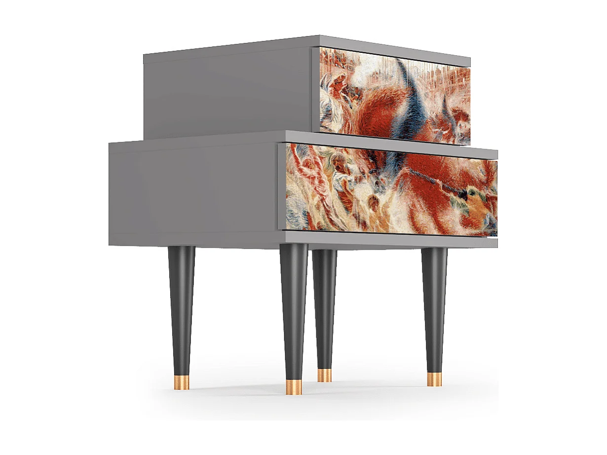 Nachttisch - 58х58х41 cm - NS1 - The City Rises, Grau