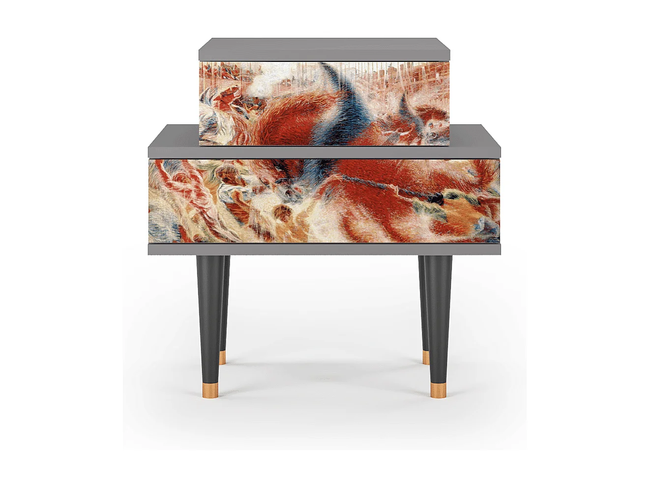 Stolik nocny - 58х58х41 cm - NS1 - The City Rises, Szary