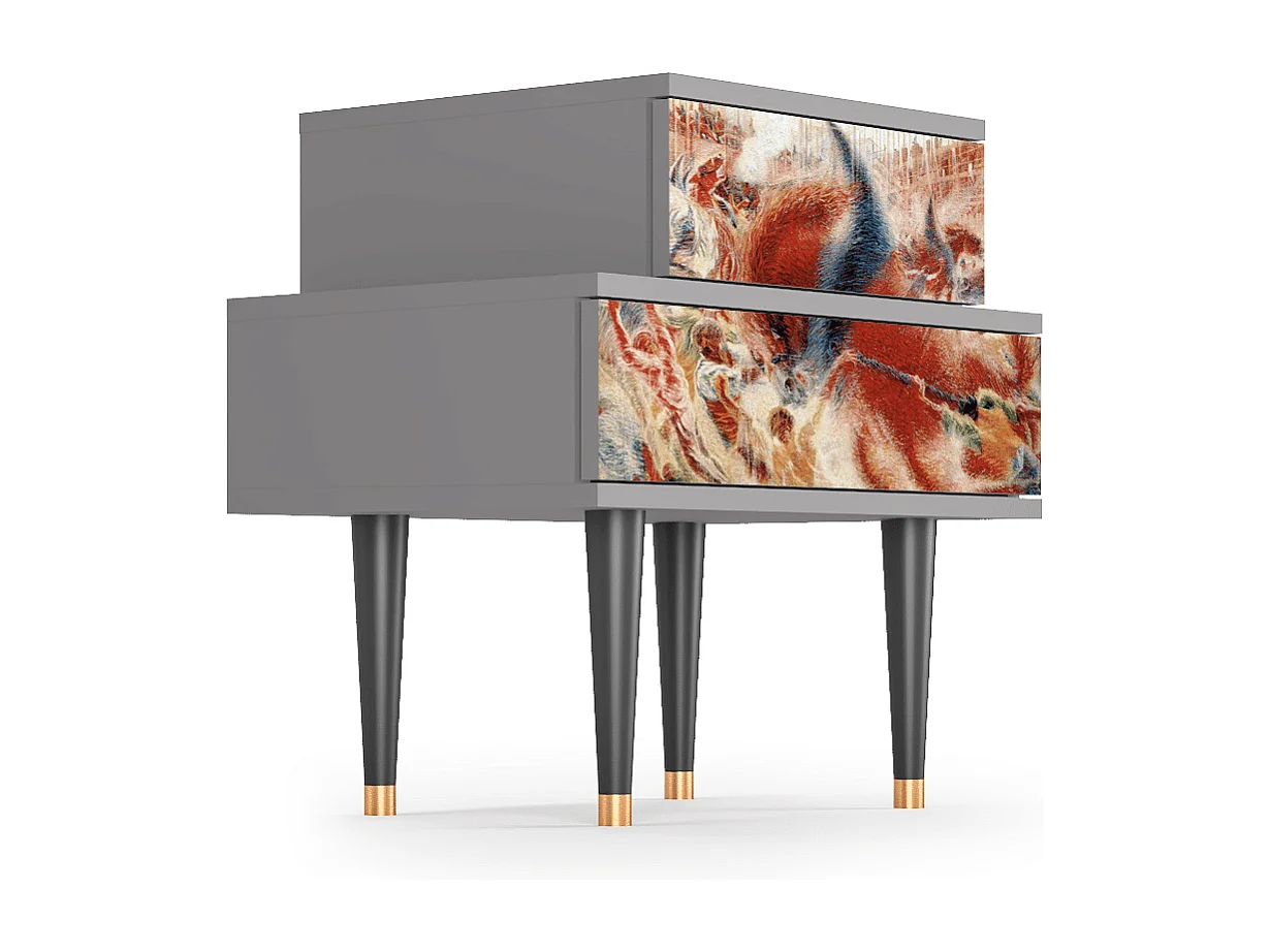 Stolik nocny - 58х58х41 cm - NS1 - The City Rises, Szary