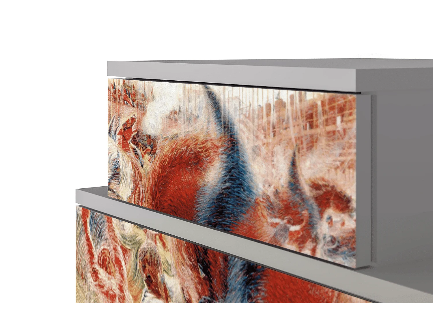 Stolik nocny - 58х58х41 cm - NS1 - The City Rises, Szary