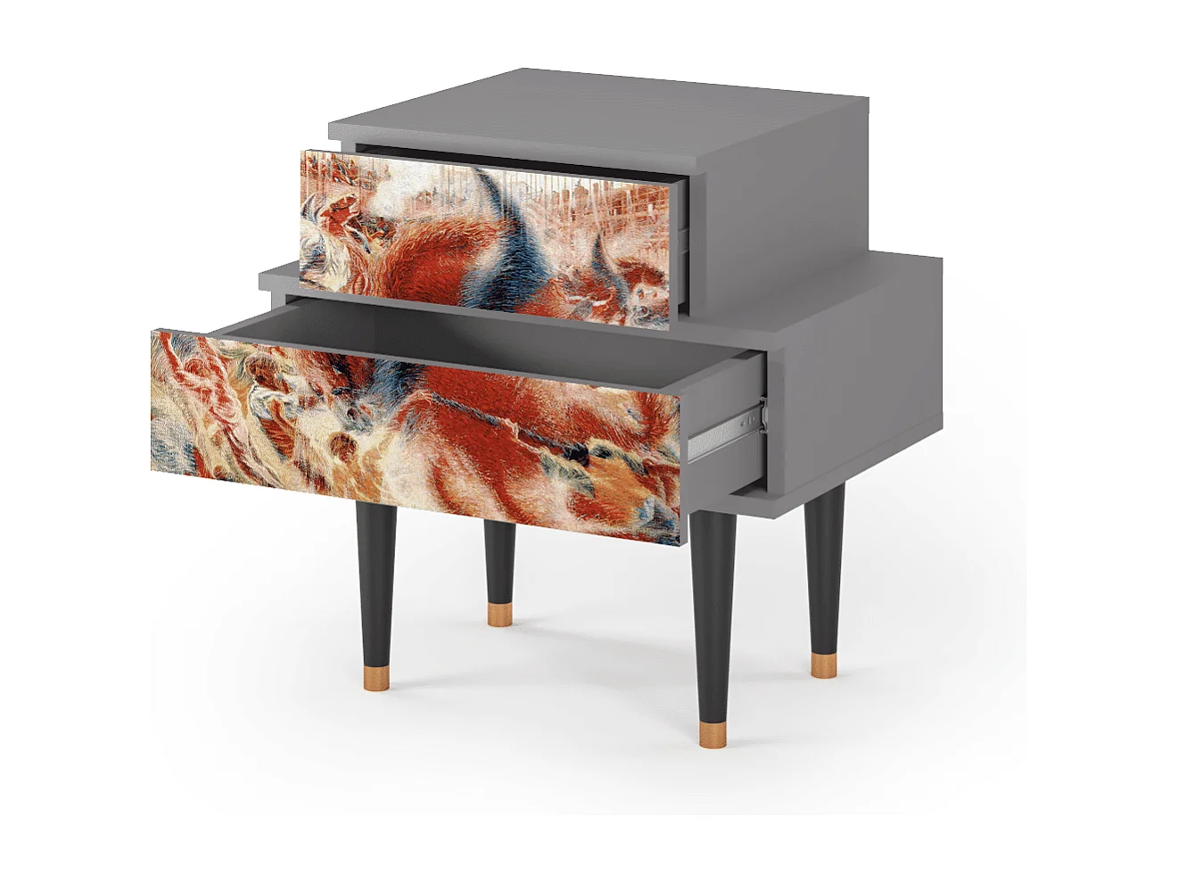 Stolik nocny - 58х58х41 cm - NS1 - The City Rises, Szary