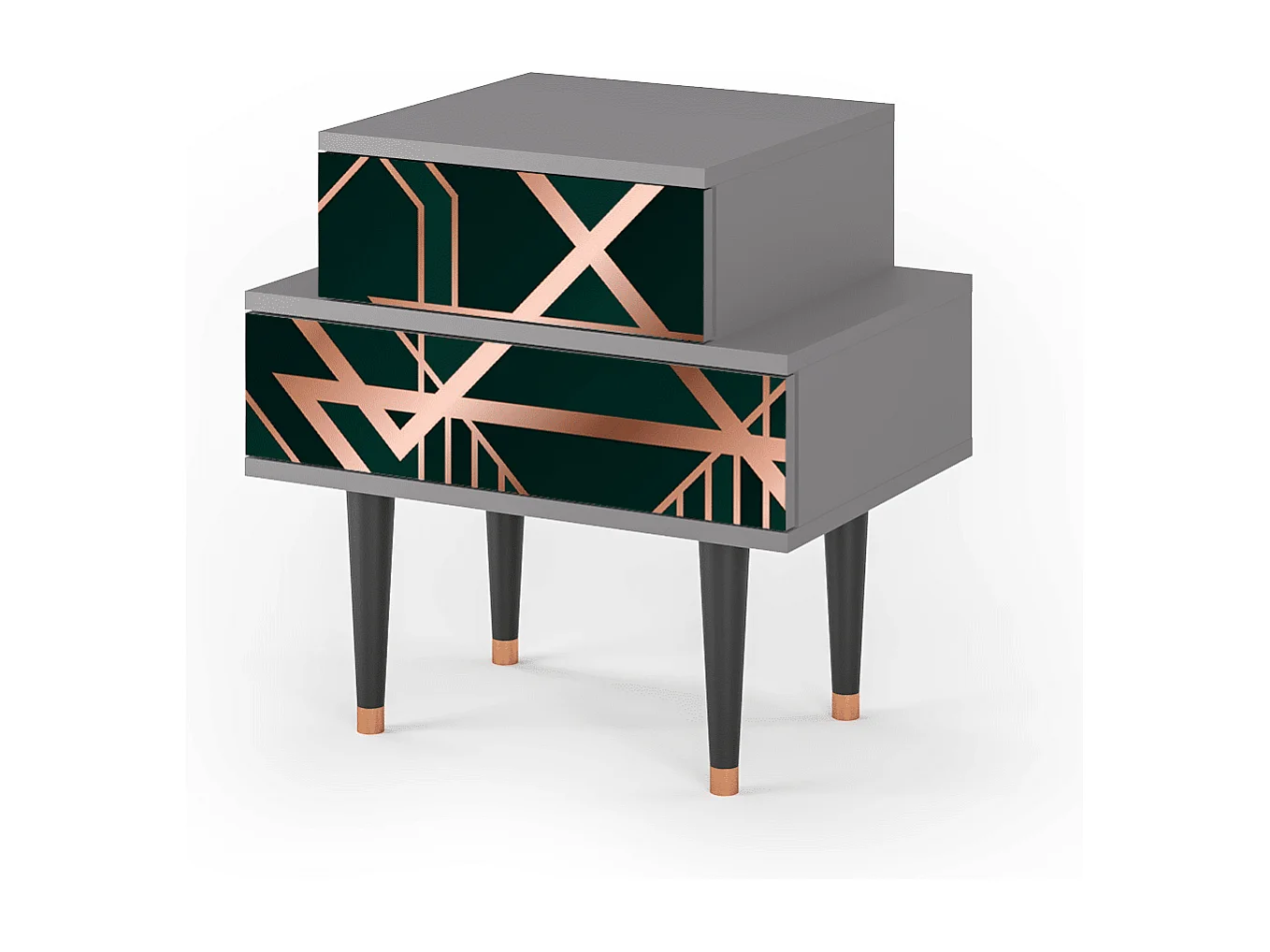 Table de nuit - 58х58х41 cm - NS1 - Emerald Gatsby, Gris