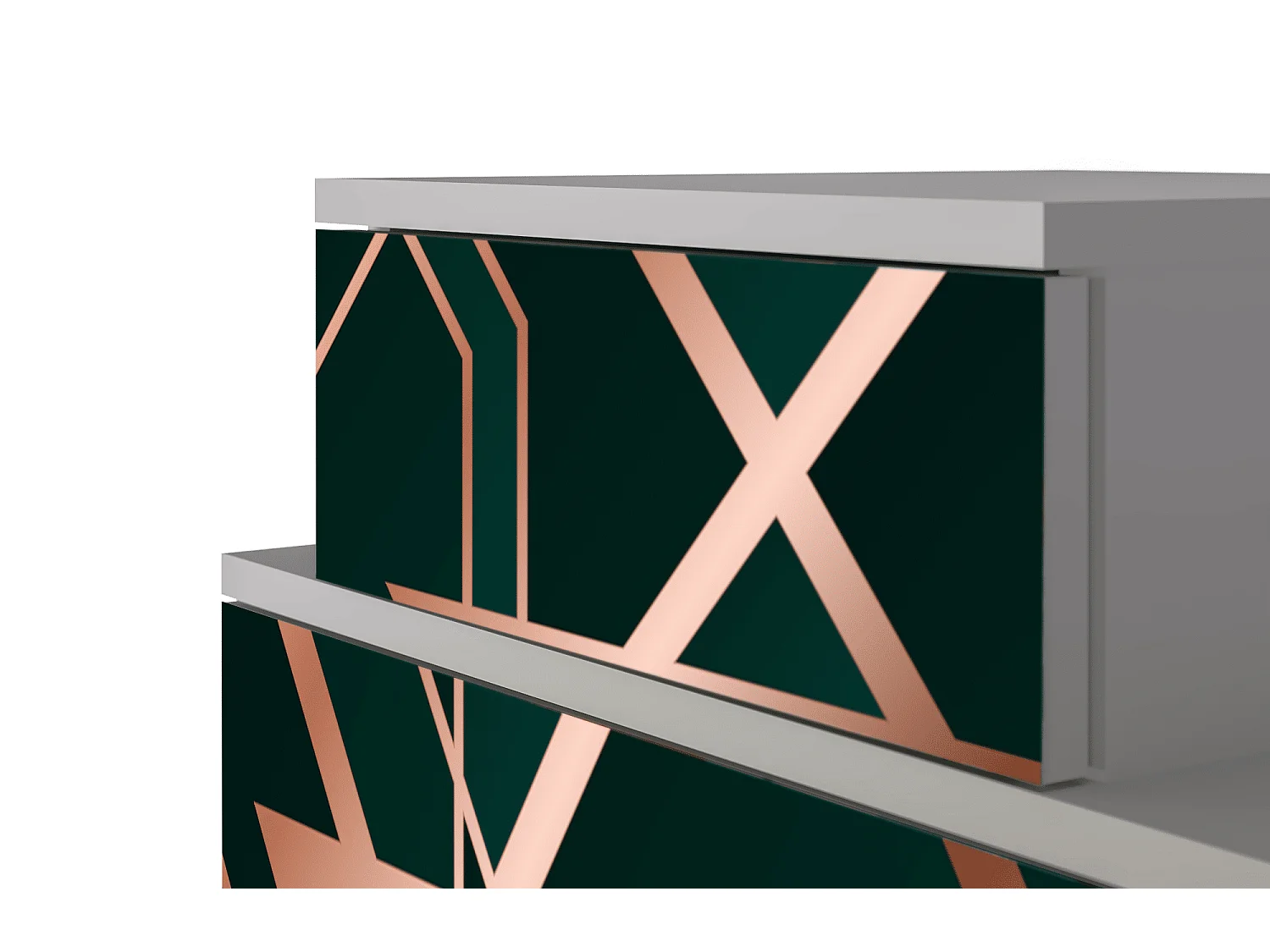 Table de nuit - 58х58х41 cm - NS1 - Emerald Gatsby, Gris