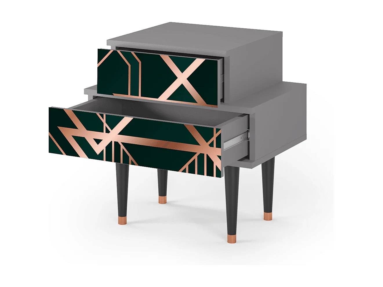 Table de nuit - 58х58х41 cm - NS1 - Emerald Gatsby, Gris