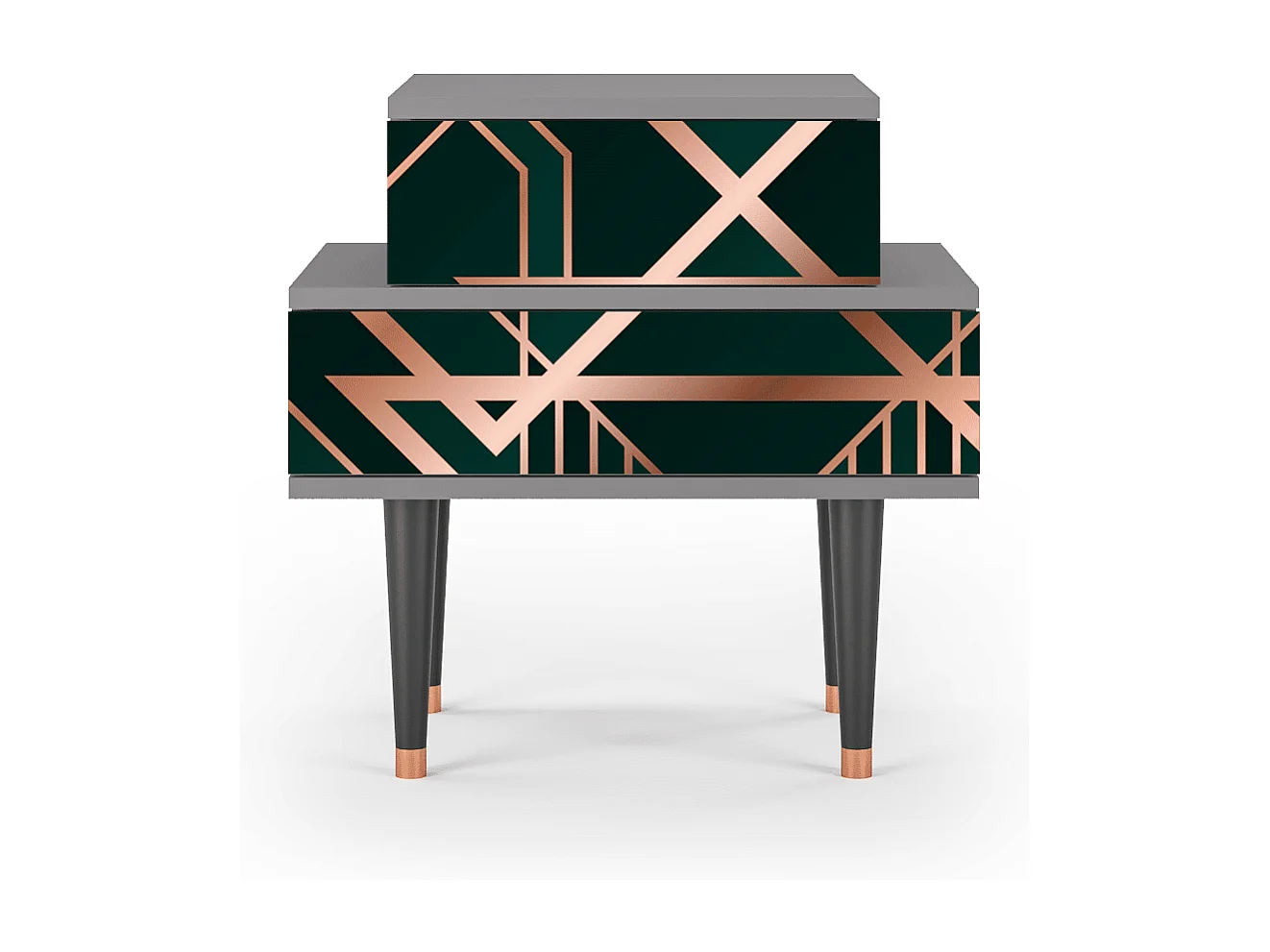 Table de nuit - 58х58х41 cm - NS1 - Emerald Gatsby, Gris